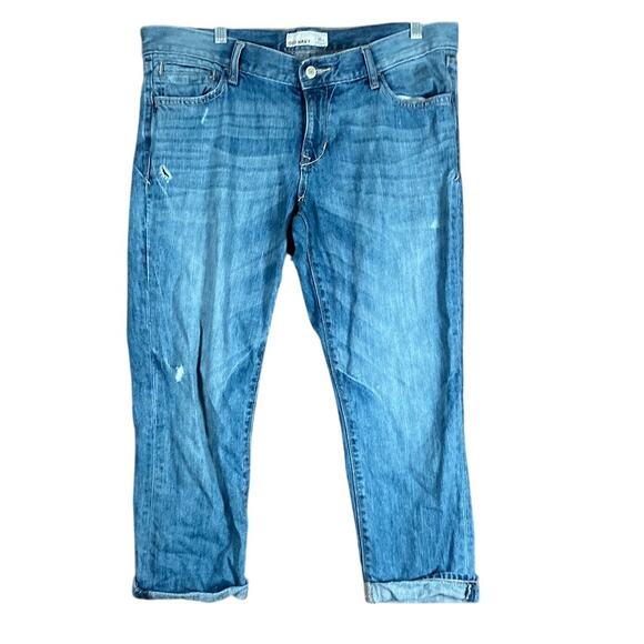 Old Navy Womens Jeans Blue Denim Mid Rise Crop Cuffed Capri 12R - Picture 1 of 11